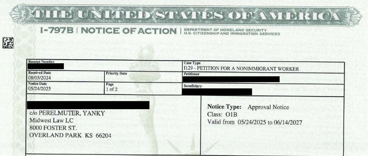O-1B Success Story—Approved With Midwest Immigration Law